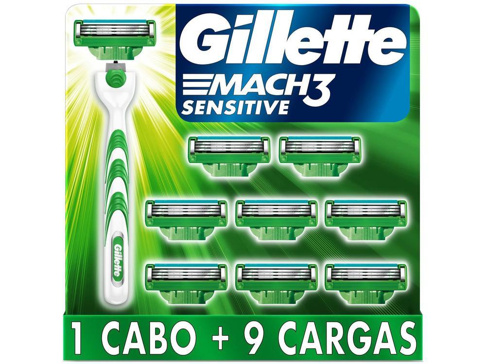 Aparelho de Barbear Recarregável Gillette Sensitive Mach 3 9 Cargas - 14