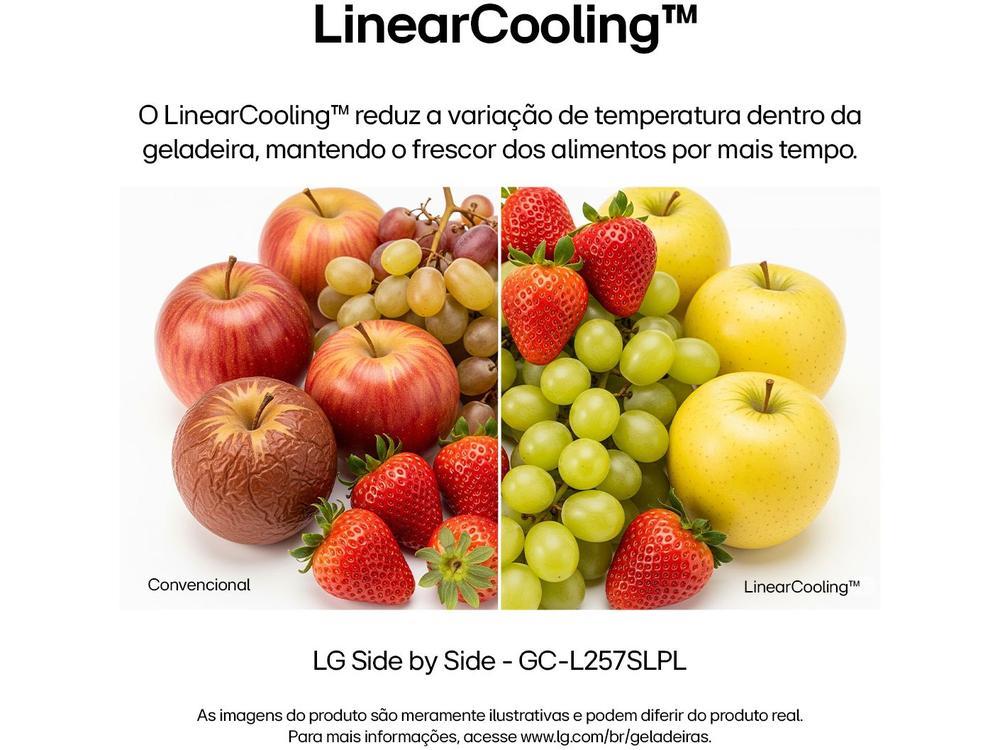 Geladeira/Refrigerador LG Frost Free Smart Side by Side 611L com Dispenser de Água GC-L257S - 4