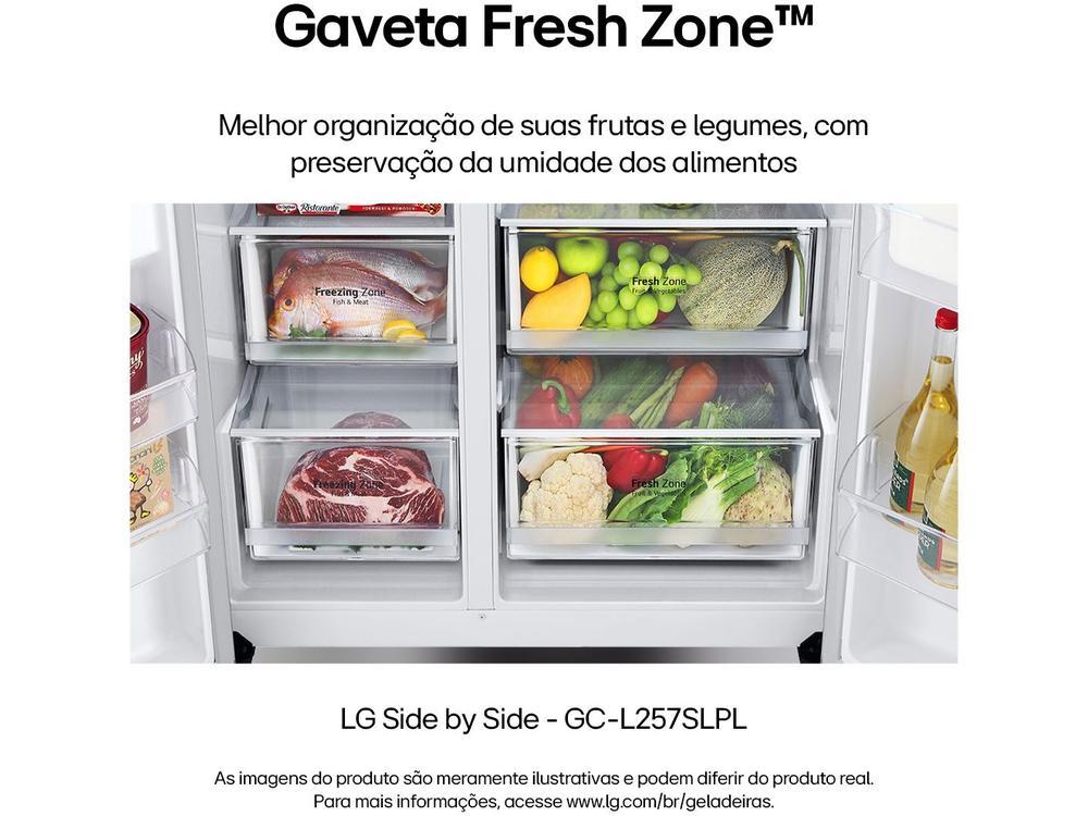 Geladeira/Refrigerador LG Frost Free Smart Side by Side 611L com Dispenser de Água GC-L257S - 9