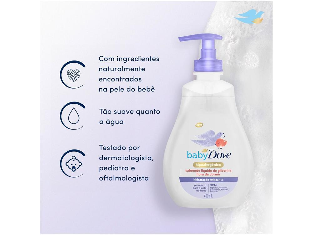 Sabonete Infantil Líquido Relaxante de Glicerina Baby Dove Hora de Dormir 400ml - 5