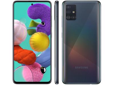 Smartphone Samsung Galaxy A51 128GB Preto 4GB RAM 6,5" Câm. Quádrupla + Selfie 32MP Dual Chip
