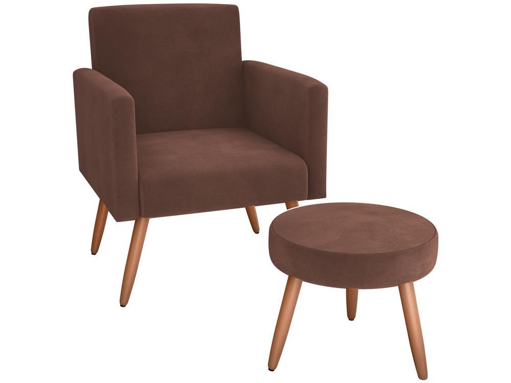 Poltrona Decorativa com Puff Moderno Matrix - 3