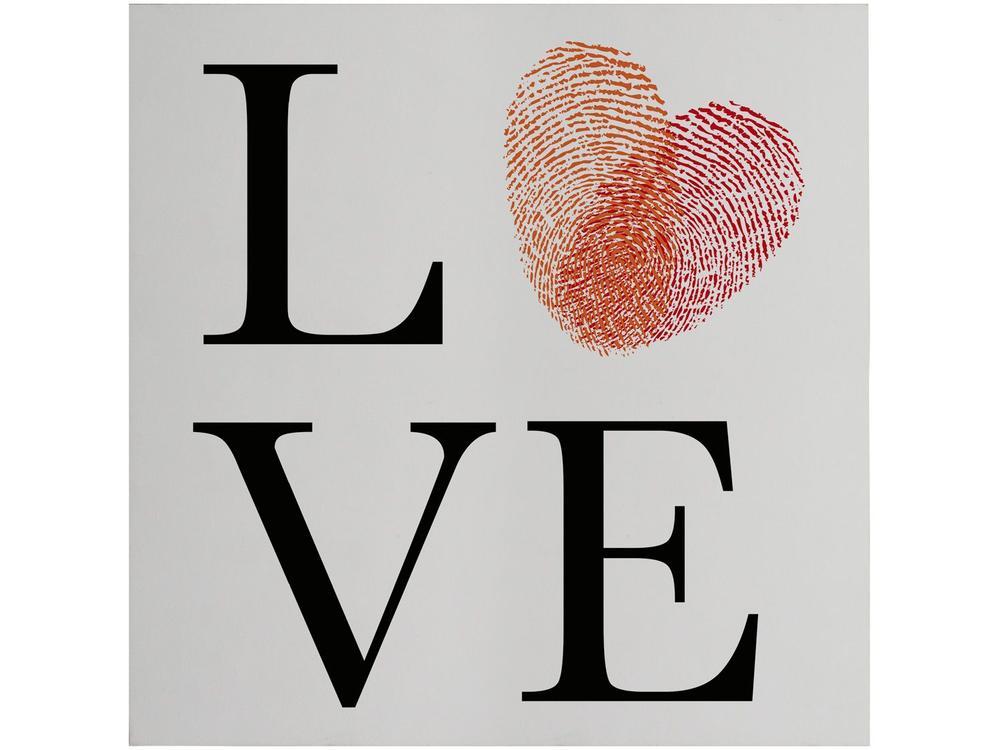 Placa Decorativa MDF Tipográficos Love Coração - 1