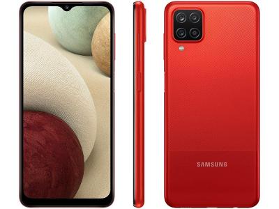 Smartphone Samsung Galaxy A12 64GB Vermelho 4GB RAM 6,5" Câm. Quádrupla + Selfie 8MP Dual Chip