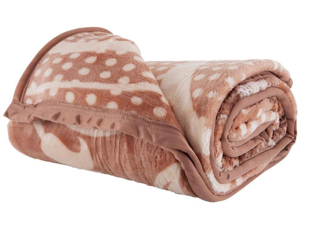 Cobertor Casal Poliéster Dyuri Plus Nilo Bege e Rose - 4