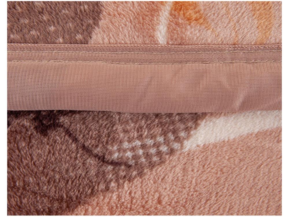 Cobertor Casal Poliéster Dyuri Plus Nilo Bege e Rose - 5