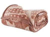 Cobertor Casal Poliéster Dyuri Plus Nilo Bege e Rose