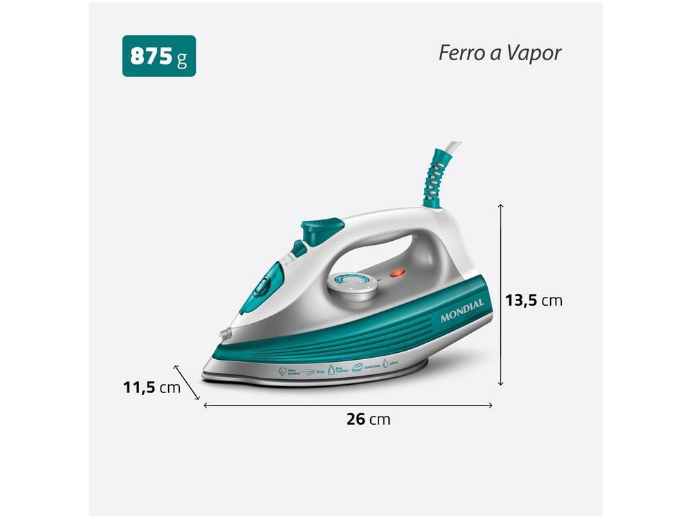 Ferro de Passar Roupa a Vapor Mondial - 8