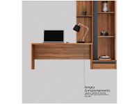 Escrivaninha com Armário 1 Gaveta 3 Prateleiras - 6