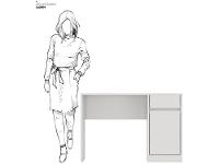 Escrivaninha 1 Gaveta 1 Porta Demóbile Office - 8