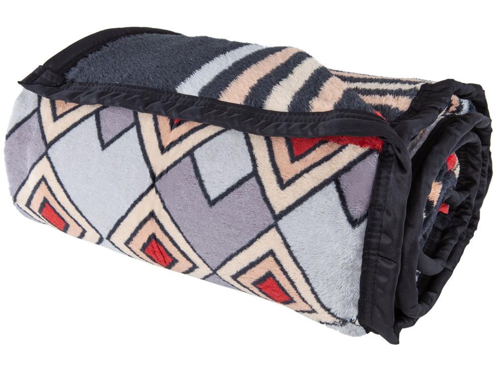 Cobertor Casal Jolitex Poliéster Dyuri Plus Orinoco Cinza e Azul claro - 1