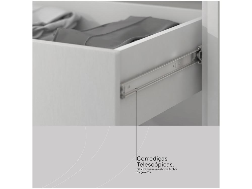 Penteadeira Camarim com Espelho e LED 3 Gavetas 2 Portas Demóbile Carisma - 5