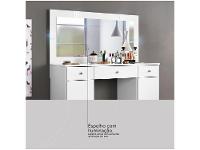 Penteadeira Camarim com Espelho e LED 3 Gavetas 2 Portas Demóbile Carisma - 6