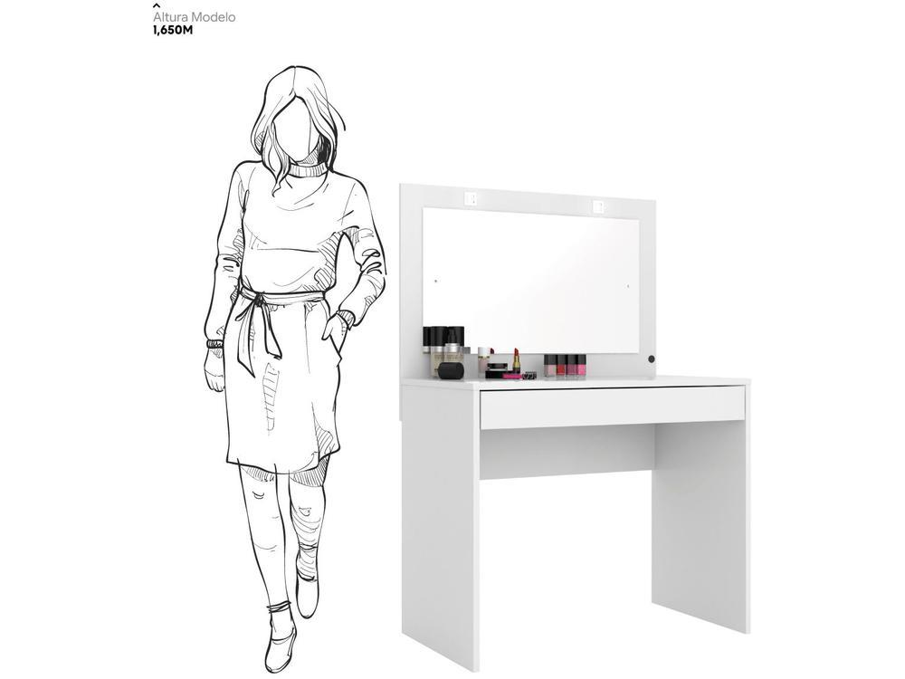 Penteadeira Camarim com Espelho 1 Gaveta - 7