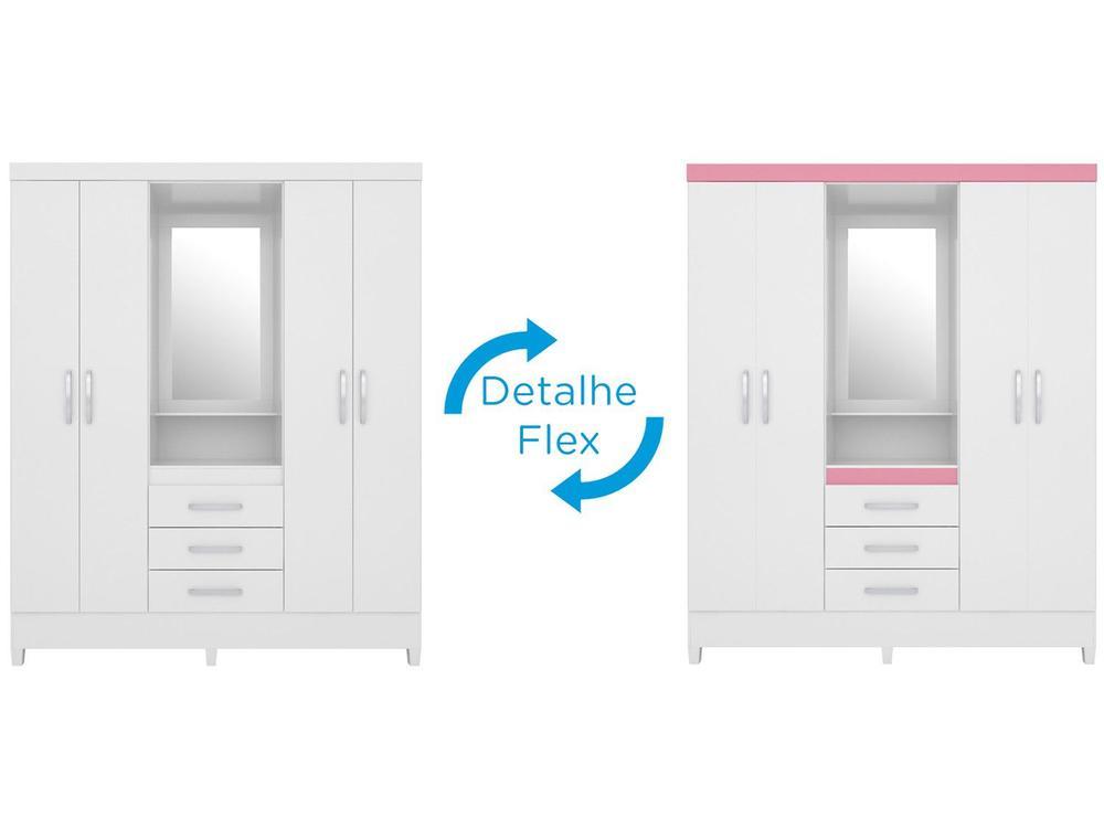 Guarda-roupa Solteiro com Espelho 4 Portas 3 Gavetas com Penteadeira Demóbile Capelinha Pérsia - 2