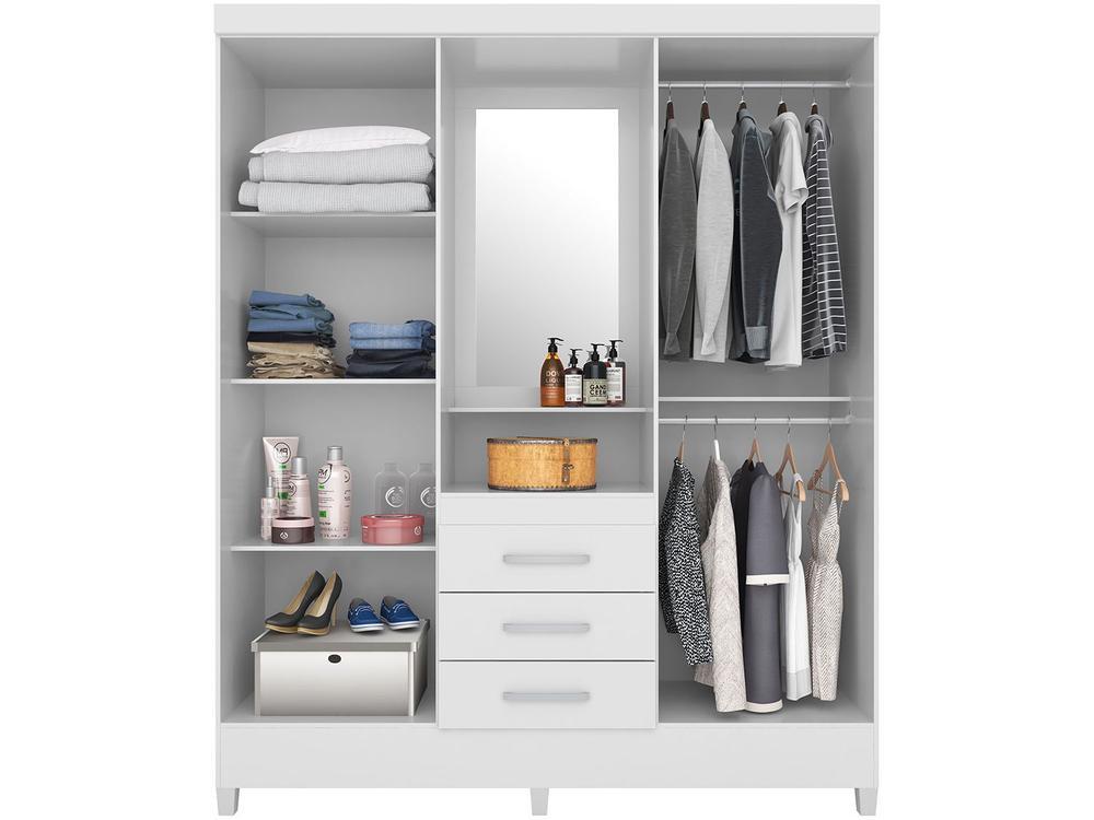 Guarda-roupa Solteiro com Espelho 4 Portas 3 Gavetas com Penteadeira Demóbile Capelinha Pérsia - 4