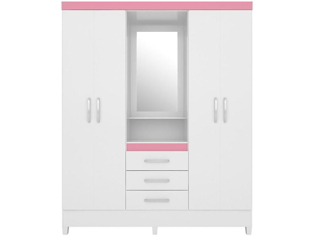 Guarda-roupa Solteiro com Espelho 4 Portas 3 Gavetas com Penteadeira Demóbile Capelinha Pérsia - 6