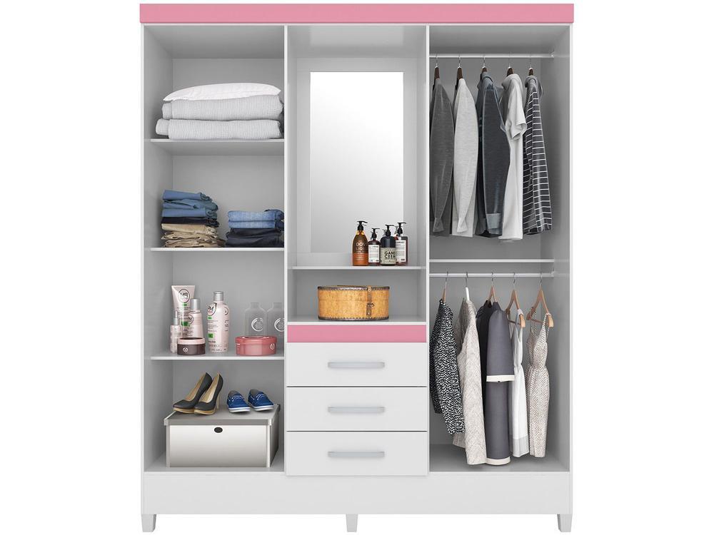 Guarda-roupa Solteiro com Espelho 4 Portas 3 Gavetas com Penteadeira Demóbile Capelinha Pérsia - 7