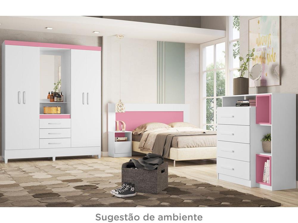 Guarda-roupa Solteiro com Espelho 4 Portas 3 Gavetas com Penteadeira Demóbile Capelinha Pérsia - 8