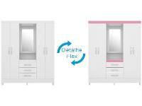 Guarda-roupa Solteiro com Espelho 4 Portas 3 Gavetas com Penteadeira Demóbile Capelinha Pérsia - 2