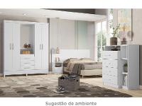 Guarda-roupa Solteiro com Espelho 4 Portas 3 Gavetas com Penteadeira Demóbile Capelinha Pérsia - 5