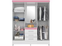 Guarda-roupa Solteiro com Espelho 4 Portas 3 Gavetas com Penteadeira Demóbile Capelinha Pérsia - 7