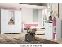 Guarda-roupa Solteiro com Espelho 4 Portas 3 Gavetas com Penteadeira Demóbile Capelinha Pérsia - 8