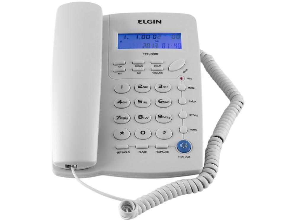 Telefone com Fio Elgin 42TCF3000 Identificador de Chamada Viva Voz Chave Bloqueio - 1