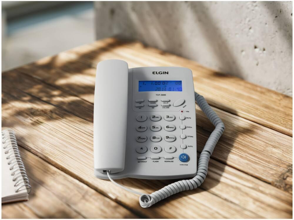 Telefone com Fio Elgin 42TCF3000 Identificador de Chamada Viva Voz Chave Bloqueio - 2