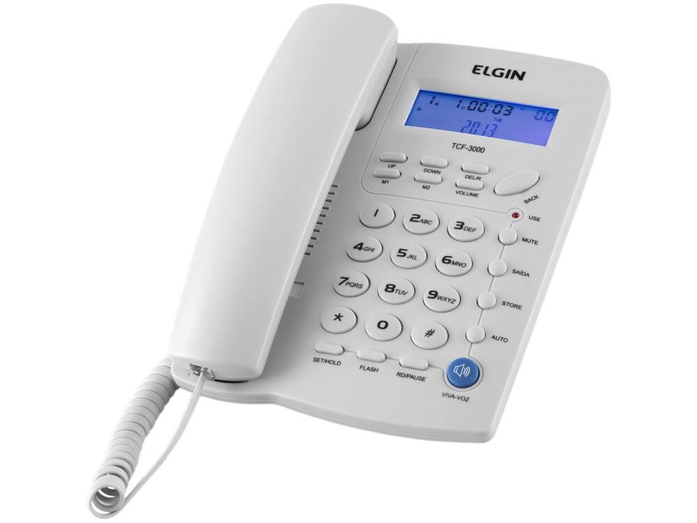Telefone com Fio Elgin 42TCF3000 Identificador de Chamada Viva Voz Chave Bloqueio - 3