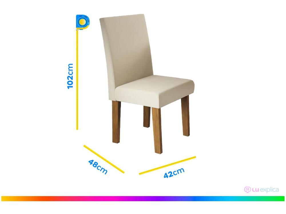 Mesa de Jantar 6 Cadeiras Retangular Off White Imbuia e Pastel Tampo de MDF com Vidro Viero Roma - 4