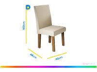 Mesa de Jantar 6 Cadeiras Retangular Off White Imbuia e Pastel Tampo de MDF com Vidro Viero Roma