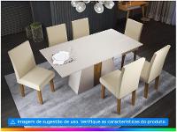 Mesa de Jantar 6 Cadeiras Retangular Off White Imbuia e Pastel Tampo de MDF com Vidro Viero Roma - 5