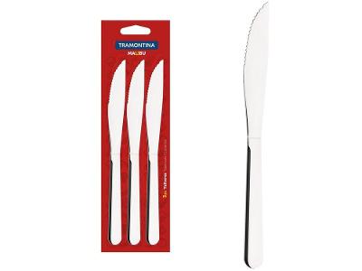 Jogo de Facas Churrasco Tramontina Inox Malibu 3 Peças