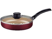 Frigideira Antiaderente Tramontina de Alumínio com Tampa Turim Vermelha 22cm - 1