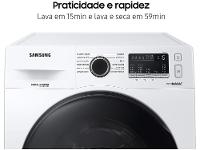 Lava e Seca Samsung 11kg Inverter 3 em 1 Água Quente e Fria Branca WD11A4453BW - 6