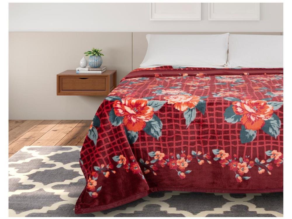 Cobertor Casal Jolitex Poliéster Dyuri Plus Tiete Vinho - 1