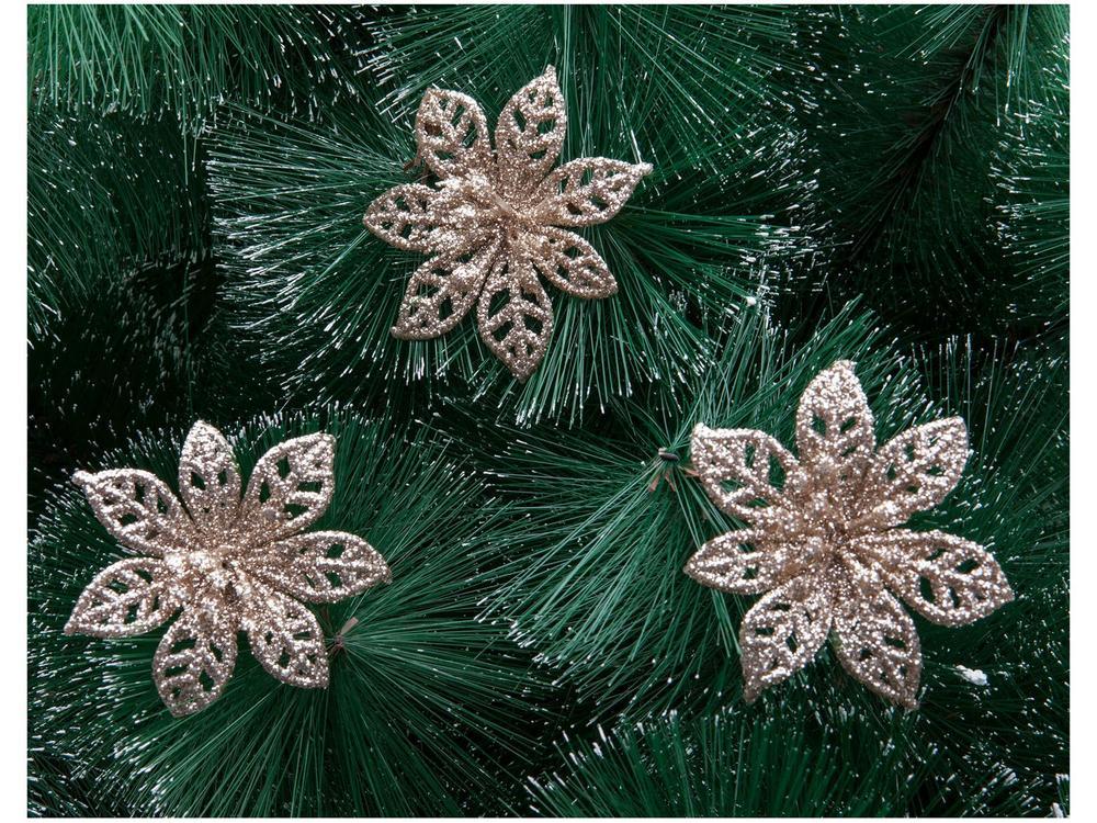 Kit 3 Enfeites para Árvore de Natal Flor - 2