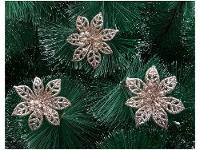 Kit 3 Enfeites para Árvore de Natal Flor - 2