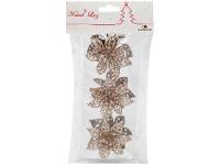 Kit 3 Enfeites para Árvore de Natal Flor - 6