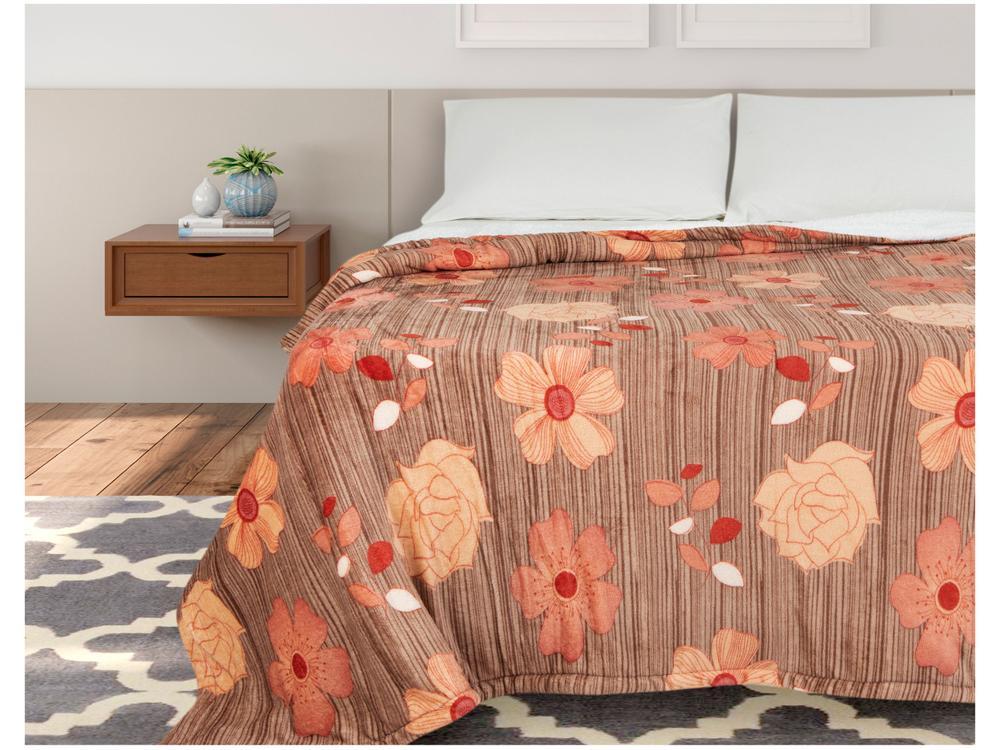 Cobertor Casal Jolitex de Microfibra Sherpa Abrantes Marrom - 4