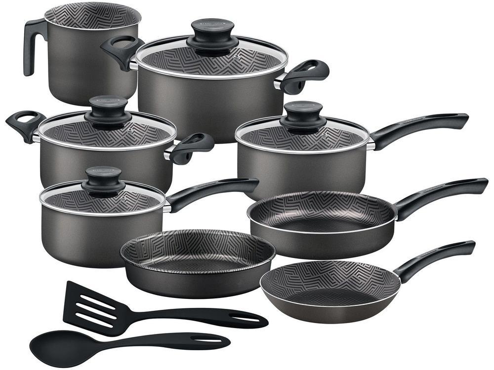 Jogo de Panelas Tramontina Antiaderente Alumínio Grafite 10 Peças Paris - 10