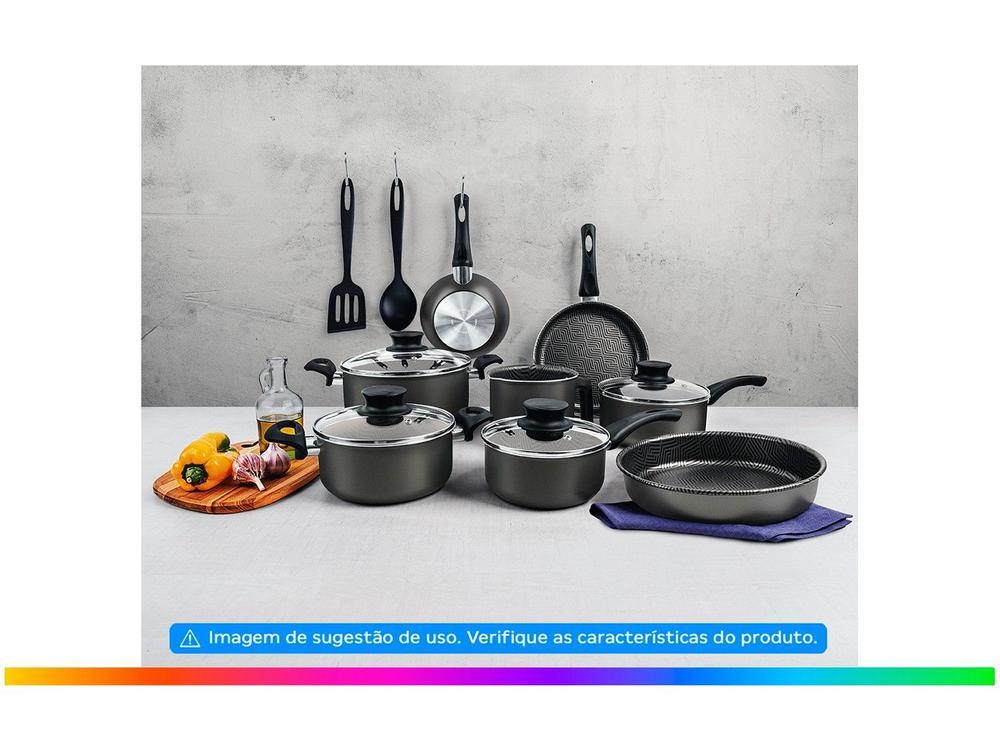 Jogo de Panelas Tramontina Antiaderente Alumínio Grafite 10 Peças Paris - 11