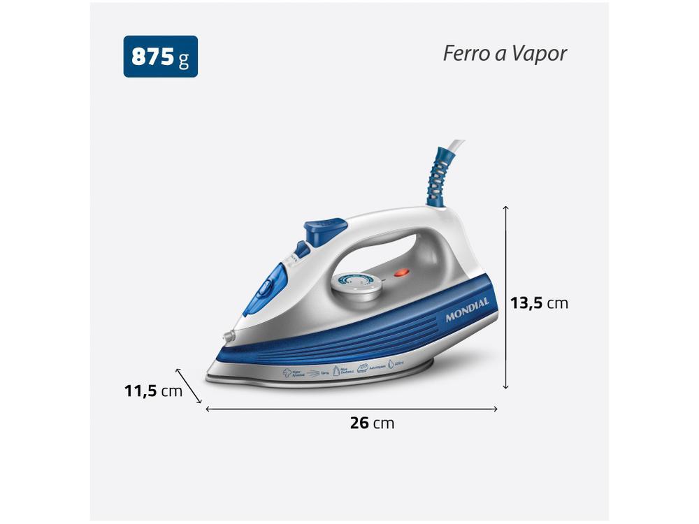 Ferro de Passar Roupa a Vapor Mondial - 8