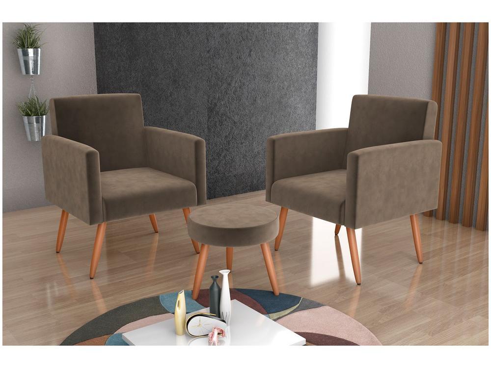 Kit Poltronas com Puff Moderno Matrix Dallas - 2