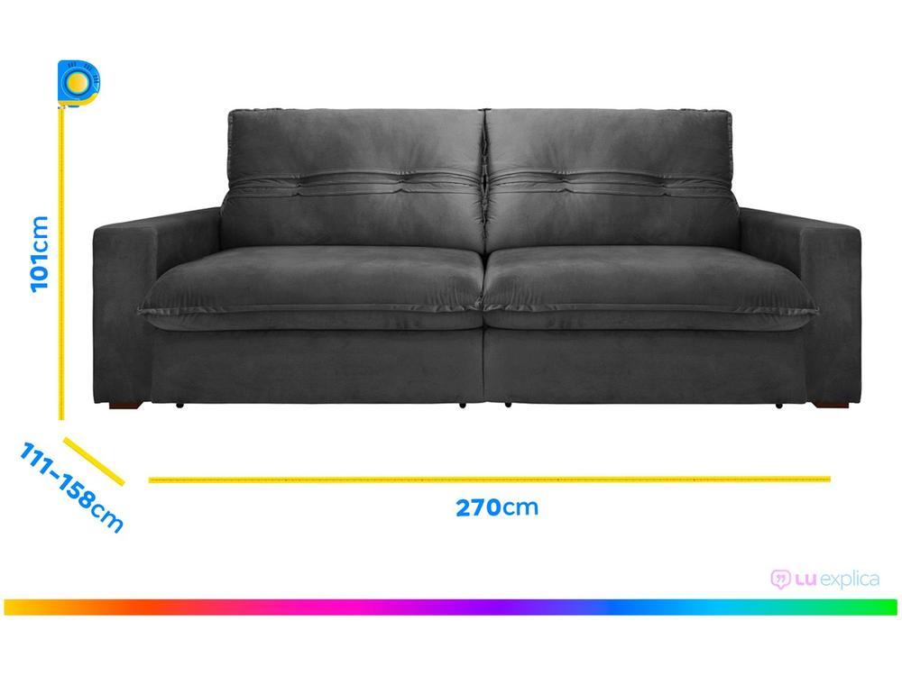 Sofá Retrátil Reclinável 4 Lugares Nipon Gralha Azul - 3