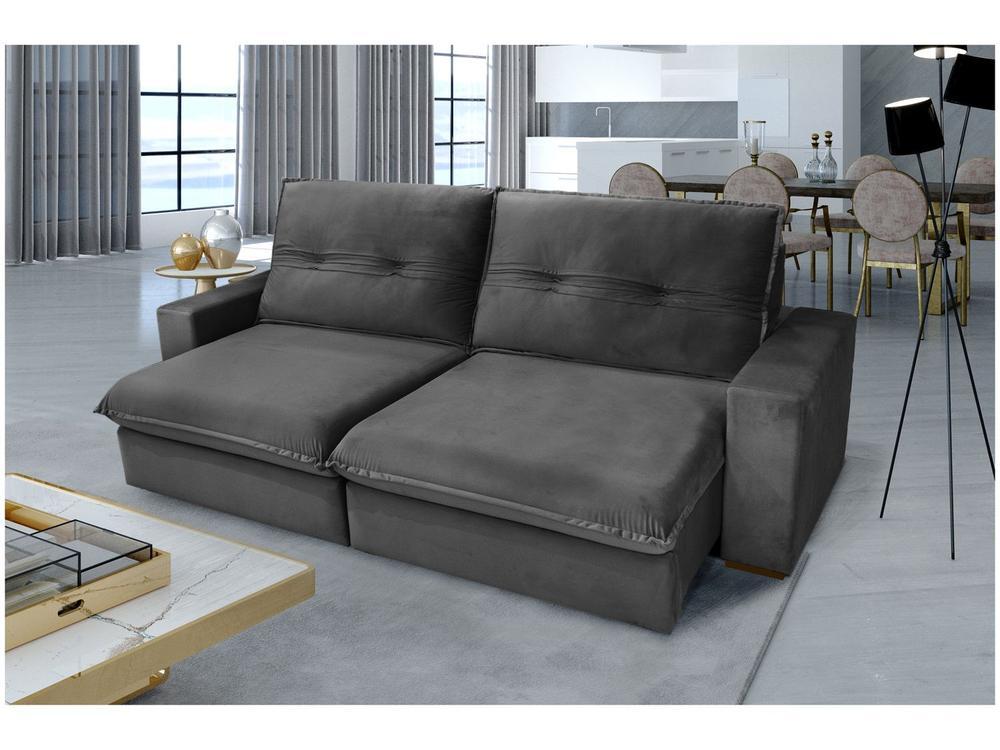 Sofá Retrátil Reclinável 4 Lugares Nipon Gralha Azul - 5