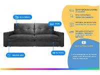 Sofá Retrátil Reclinável 4 Lugares Nipon Gralha Azul - 2