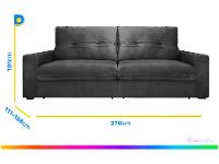 Sofá Retrátil Reclinável 4 Lugares Nipon Gralha Azul - 3