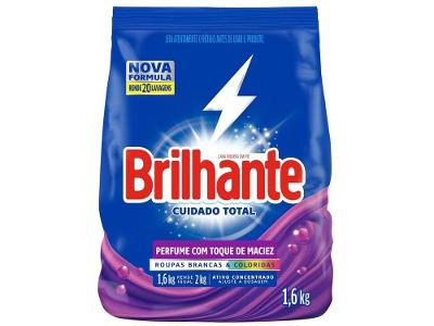 Sabão em Pó Brilhante Cuidado Total Roupas Brancas e Coloridas Original 1,6kg
